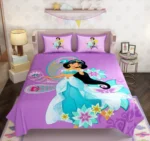 100% Cotton Kids Mermaid Double Bed Bedsheet with Pillow Covers - 250 Thread Counts