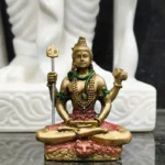 Lord Shiva Meditation Idol, Marble Dust Mahadev Statue with Trishul, Spiritual Decor