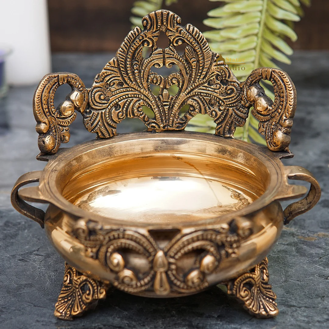 Traditional brass decor items with fine craftsmanship by Uphaar Manjusha