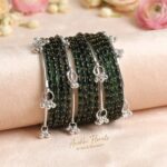 NMII Metal Beads, Zircon Silver Coated Bangle Set