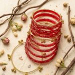 ZULKA Glass Crystal, Zircon Gold-plated Bangle Set