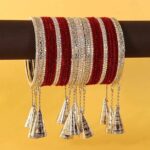 Zulka set of 32 Silver - Plated Cubic Zircon studded Bangle